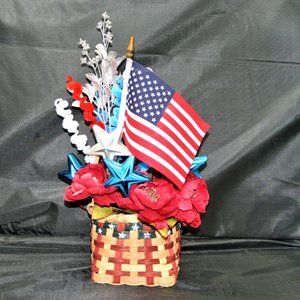 Patriotic Floral Basket Arrangement
